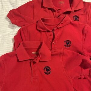 Vibrant Red Polo Shirts Set of Three